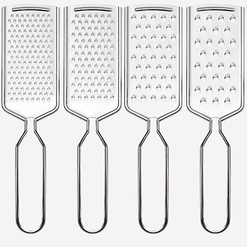 4 ralladores de queso, trituradora de queso de acero inoxidable, cortador de verduras de limón para utensilios de cocina (4 caras)