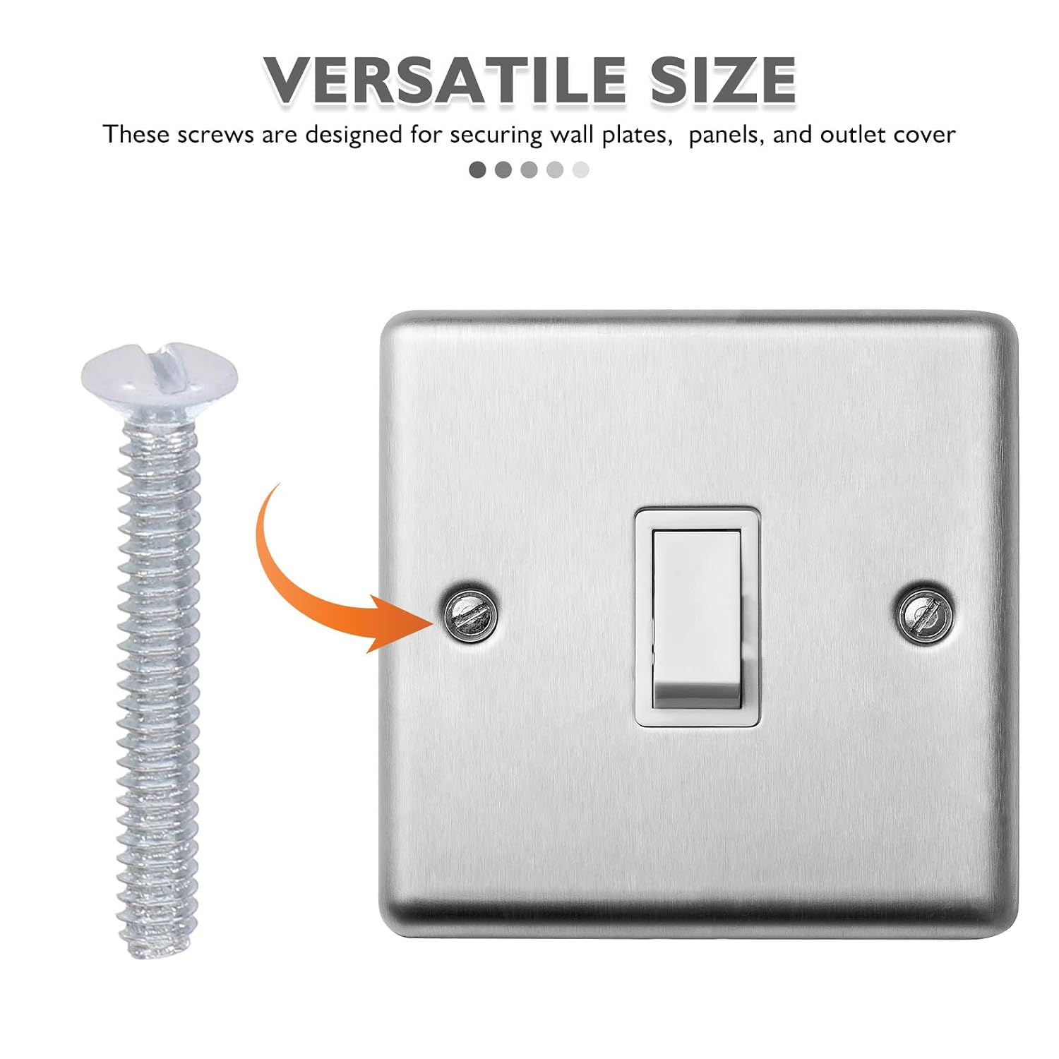 DOITOOL Wall Plate Screws Flat Head 6-32 Thread Switch Panel Screws 9/14/19/25mm Long 100pcs for Switch Covers and Light Fixtures