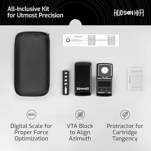Miniatura 3 de Juego de 3 piezas de alineación de cartuchos de tocadiscos con estuche de PE de alta calidad, bloque de ángulo de seguimiento vertical para