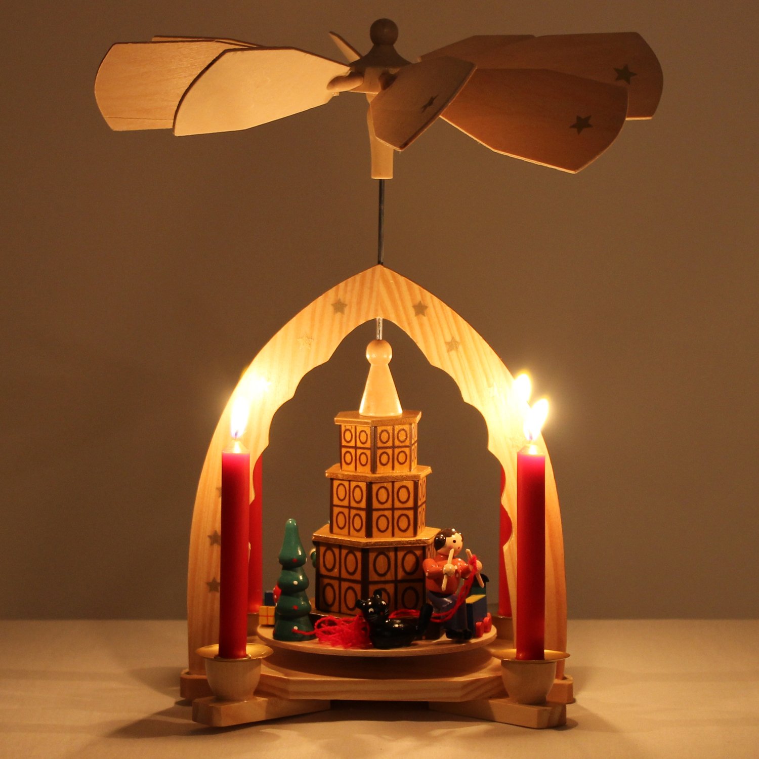 BRUBAKER Weihnachtspyramide aus Holz - Kachelofen - 30 cm Hoch