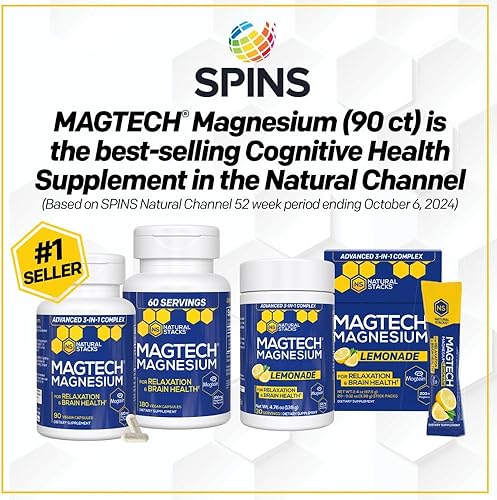 Miniatura 8 de Natural Stacks Magtech Magnesium + GABA Brain Food Bundle - Apoya la relajación y la salud cerebral* - Soporte para la calma* - 150 cápsulas en total