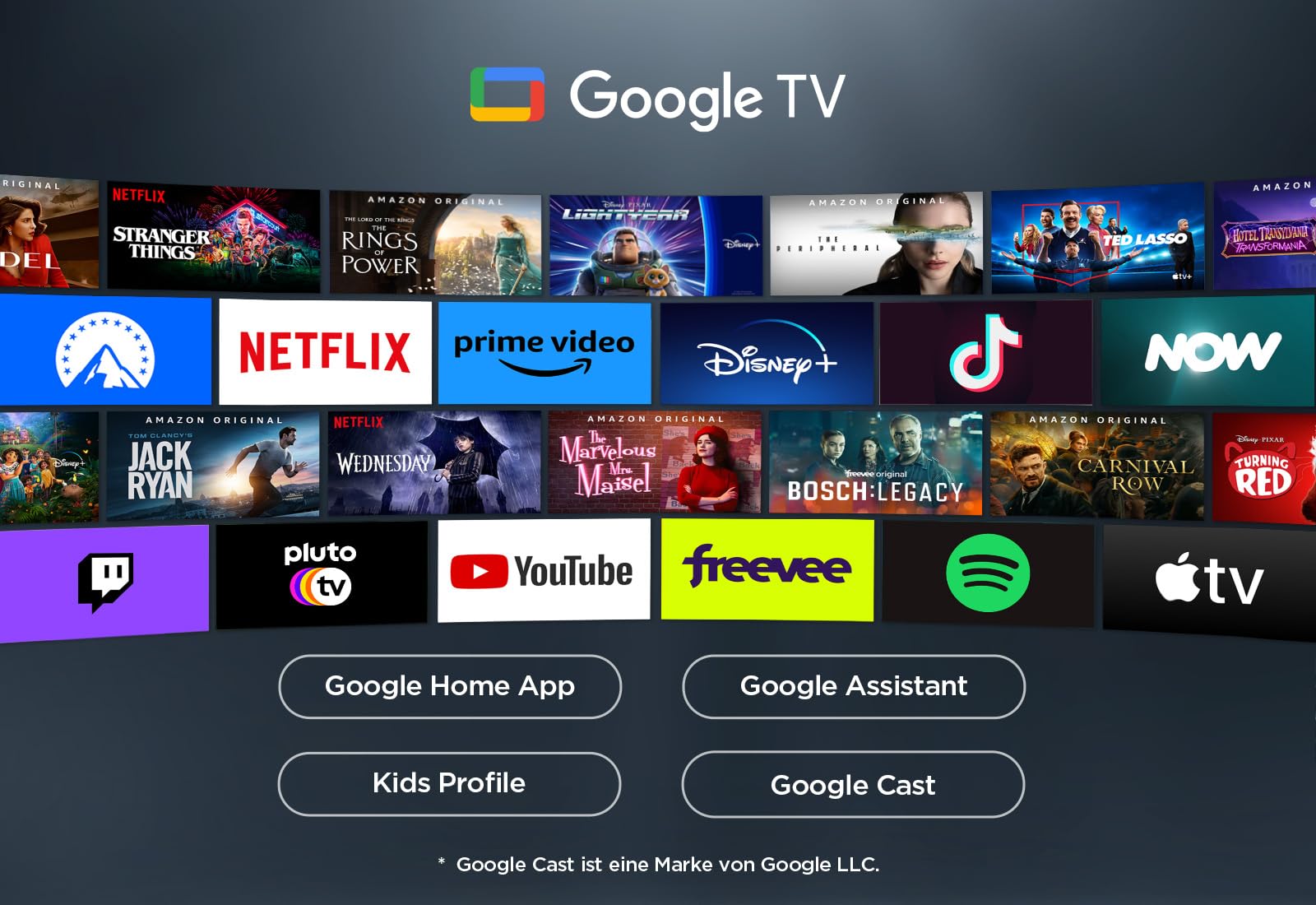 TCL 43T7B 43-Zoll QLED Pro Fernseher, 4K Ultra HD, HDR Pro, Smart TV Unterstützt von Google TV (Dolby & Atmos, Motion Clarity, Freihändige Sprachsteuerung, Kompatibel mit Google Assistant & Alexa)