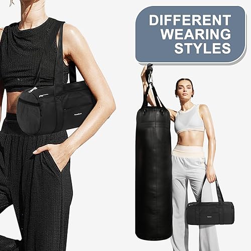 Miniatura 8 de Mini bolsa de lona pequeña de 13.78 pulgadas, bolsa de gimnasio ligera de mano para mujer, viajes, deportes, salidas diarias fáciles, 13.78 x 6.7 x