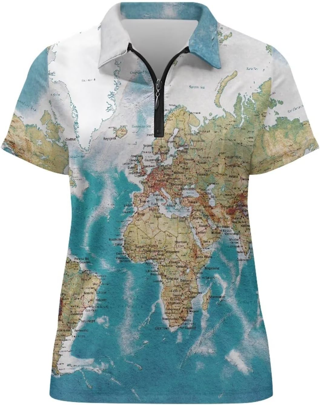 Biyejit Womens Golf Polo Shirts 1/4 Zip Up Short Sleeve Quick Dry Workout Tops Sun Protection Tennis Shirts Slim Fit