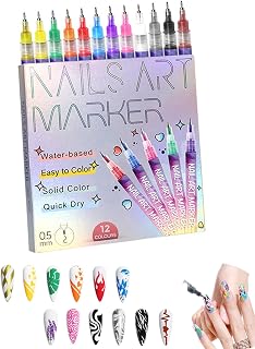 Updated 12 Colors Nail Art Pens Set, 2025 Pro Nail Art Markers for Gel Nails, DIY Nail Art Marker Drawing Painting Liner Pen, Nail Art Tools for Graffiti Dotting Drawing Painting Point Liner DIY