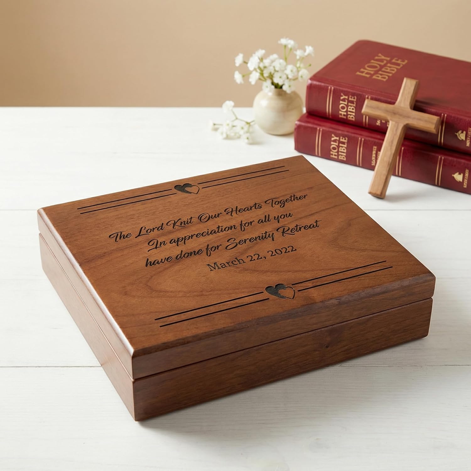 Personalized Religious Scripture Prayer Gift, Custom Wooden Quote Box, Bible Verse Keepsake Box, Psalm Bible Prayer Memory Box, God's Gift