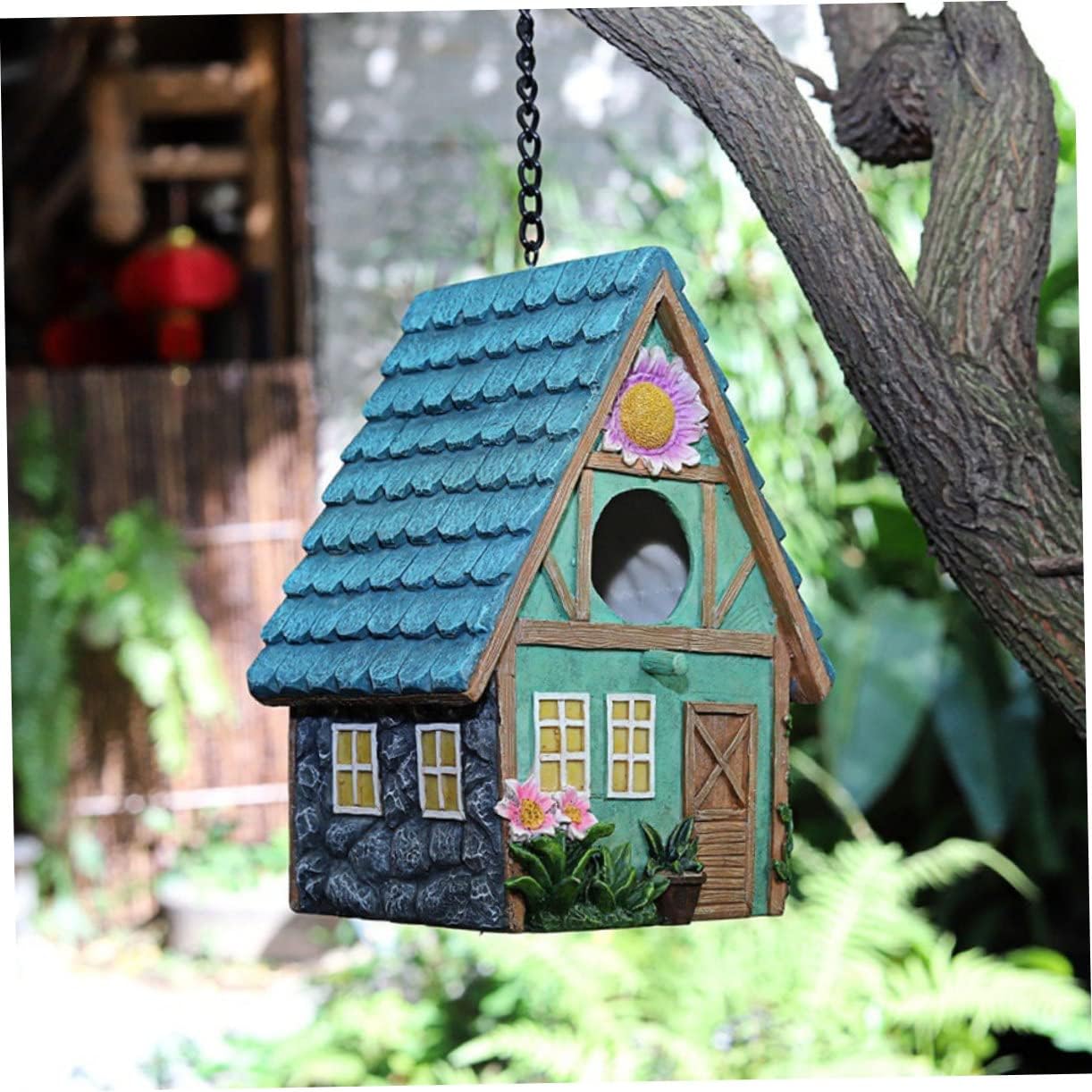UPKOCH 1Pc Hanging Bird Nest Model Art Birdhouse for Outdoor Decor Creative Handicrafts for Parrots and Birds Durable and Weatherproof Easy to Hang with Random Hook Style