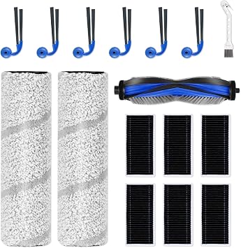 Replacement Accessories Kit Compatible with Ecovacs Deebot X11 | Includes 1 main brush, 2 mop pads, 6 HEPA filters & 6 side brushes. Fits X11 Pro Omni / X11 Omni.
