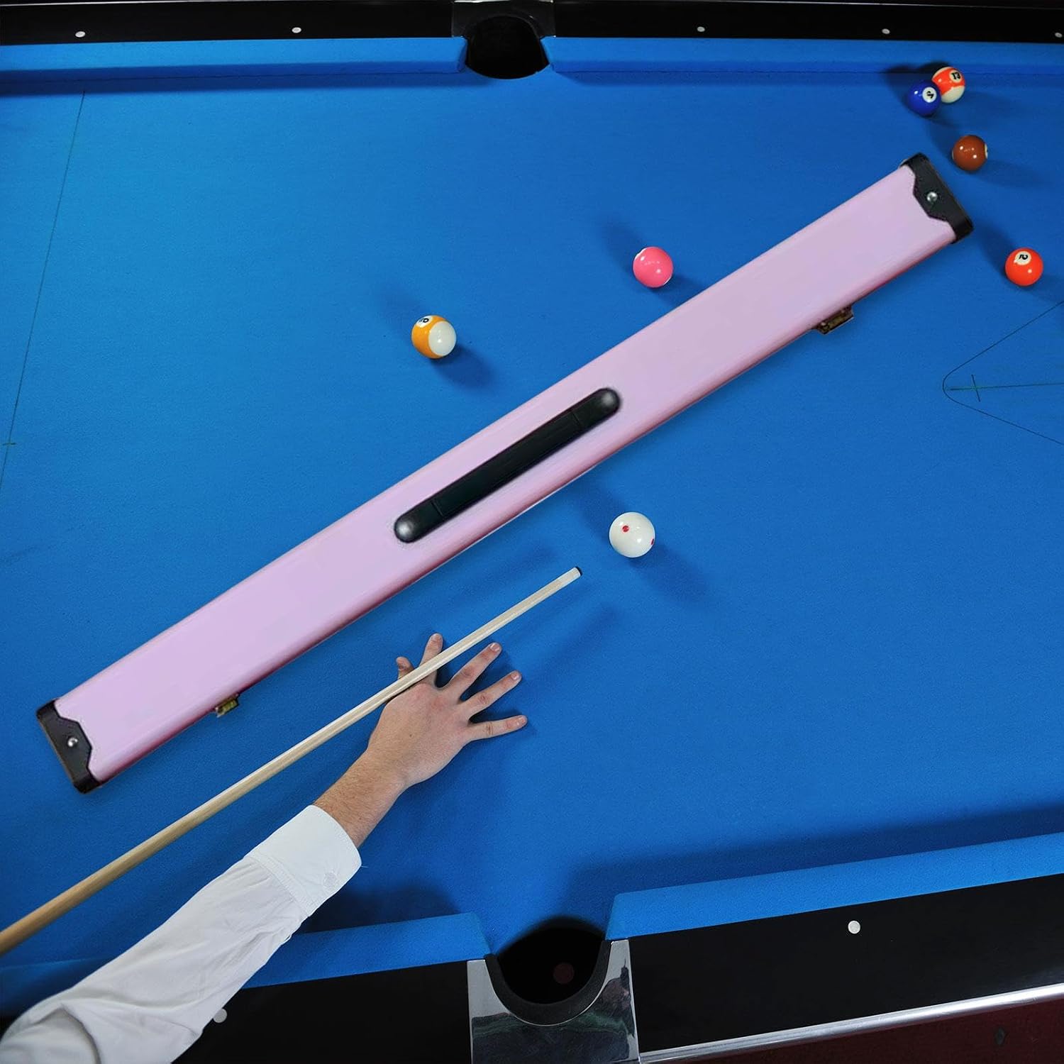 Pool Cue Case Billiard Sticks Carrying Case Accessory Pool Cue Holder Billiard Rod Storage Bag for Practice Outdoor Travel, Light Violet