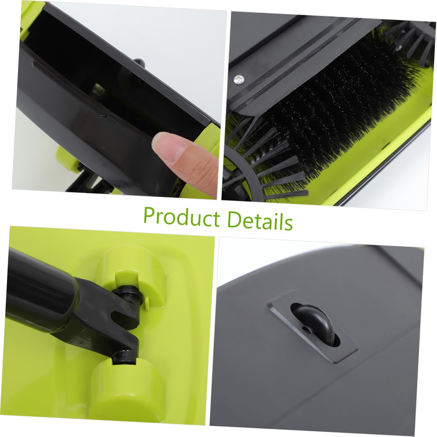 Cabilock Barredora de Pisos Manual Multifunción 3 Alturas Acero Inoxidable Abs Cepillo Pet Giratorio 360° Limpieza Hogar sin Pilas Cubo Cerrado Protección Niños