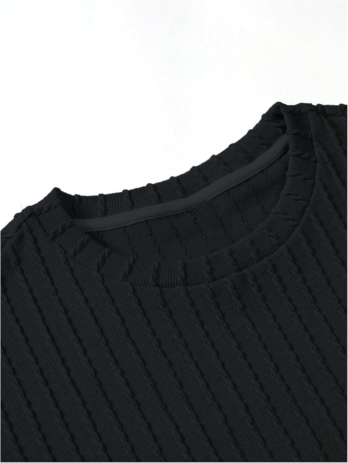 COZYEASE Men's 2 Piece Outfits Short Sleeve Crewneck Summer T Shirt and Drawstring Casual Track Shorts Set - Image 2