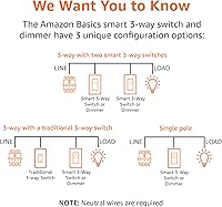 Vista 4 de Yaxa Basics - Interruptor inteligente de 3 vías, funciona solo con Alexa, Wi-Fi de 2.4 GHz, no requiere concentrador, color blanco