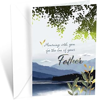 Prime Greetings Sympathy Card Loss of Dad (Father), Made in America, Eco-Friendly, Thick Card Stock with Premium Envelope 5in x 7.75in, Packaged in Protective Mailer