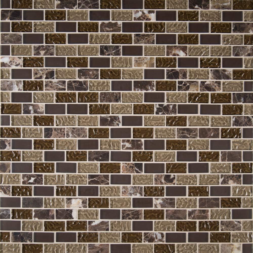 Sonoma Blend 1X2X8MM Glass Stone Mosaic, 10SFT/case, (10Pcs)