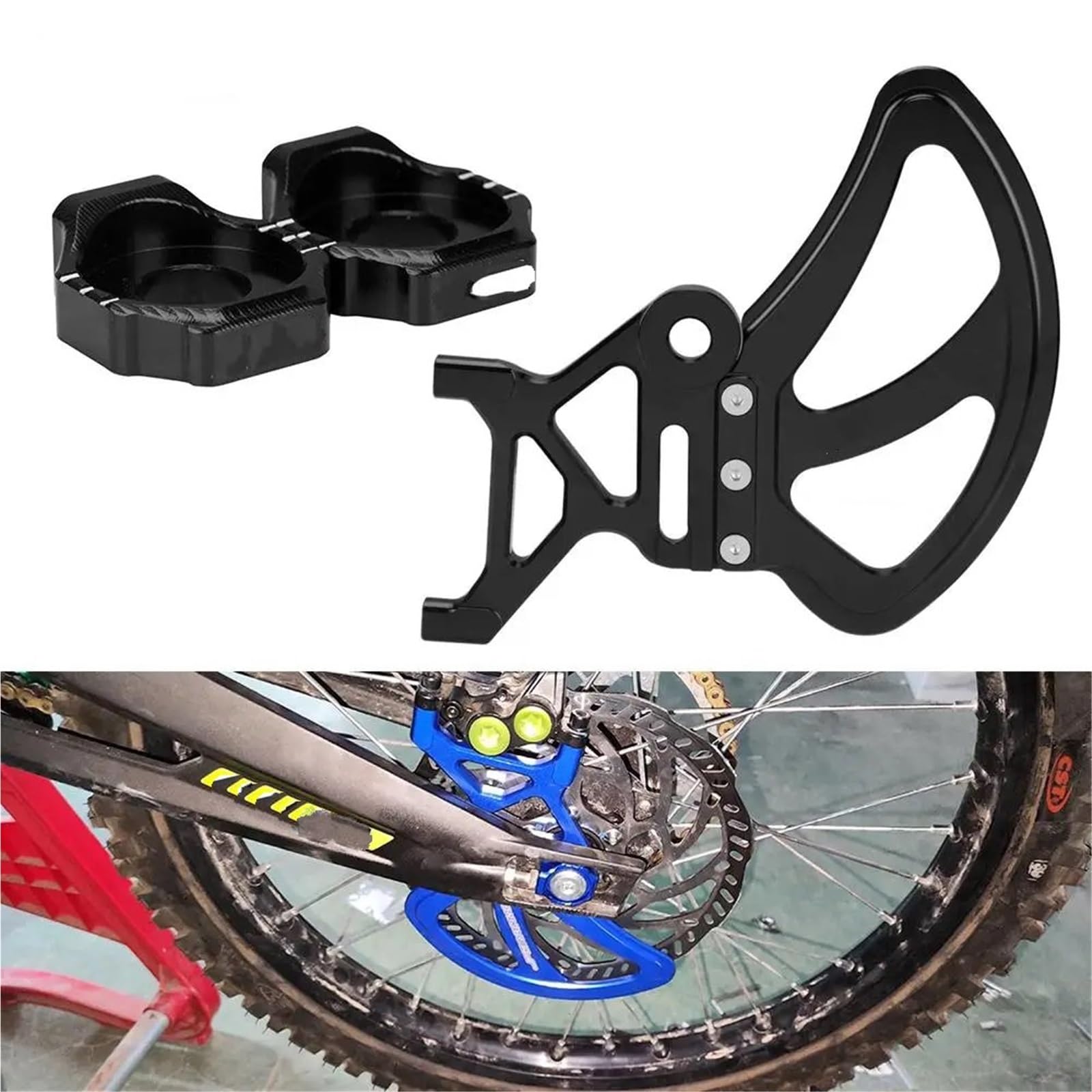 Osłona tarczy hamulcowej motocykla Pasuje do Surron XS Segway X160 X260 TALARIA MX3 MX4 Tylny regulator łańcucha Blok osi Osłona tarczy hamulcowej(Disc Guard Blue)