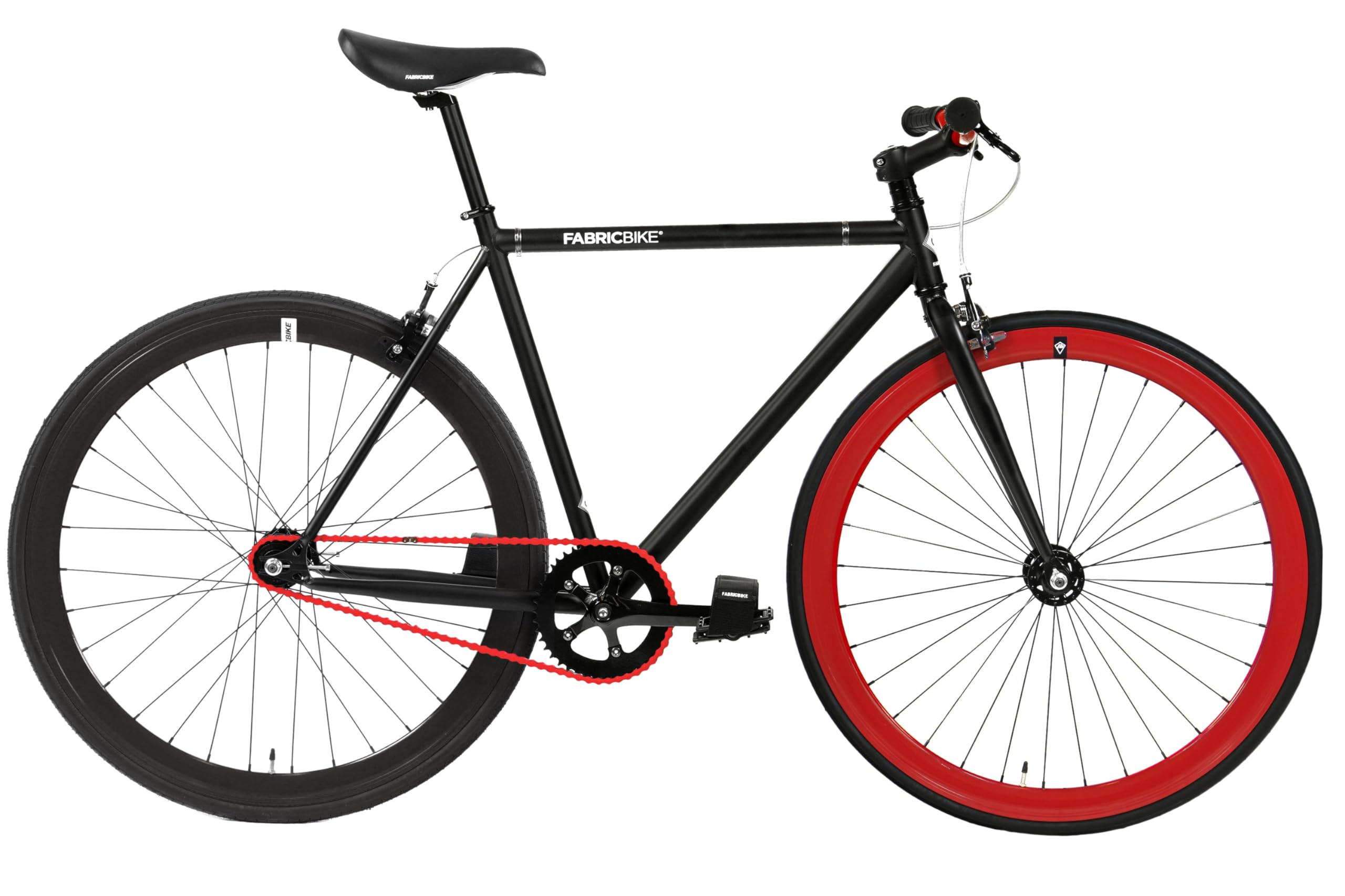 FabricBike Original Bicicleta, Adultos Unisex, Negro Mate y Rojo 2.0, Pequeño