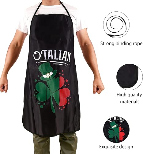 Miniatura 5 de Delantal del día de San Patricio, delantal de trébol para mujeres y hombres, delantal de cocina, delantal de cocina, delantal de chef para hornear,