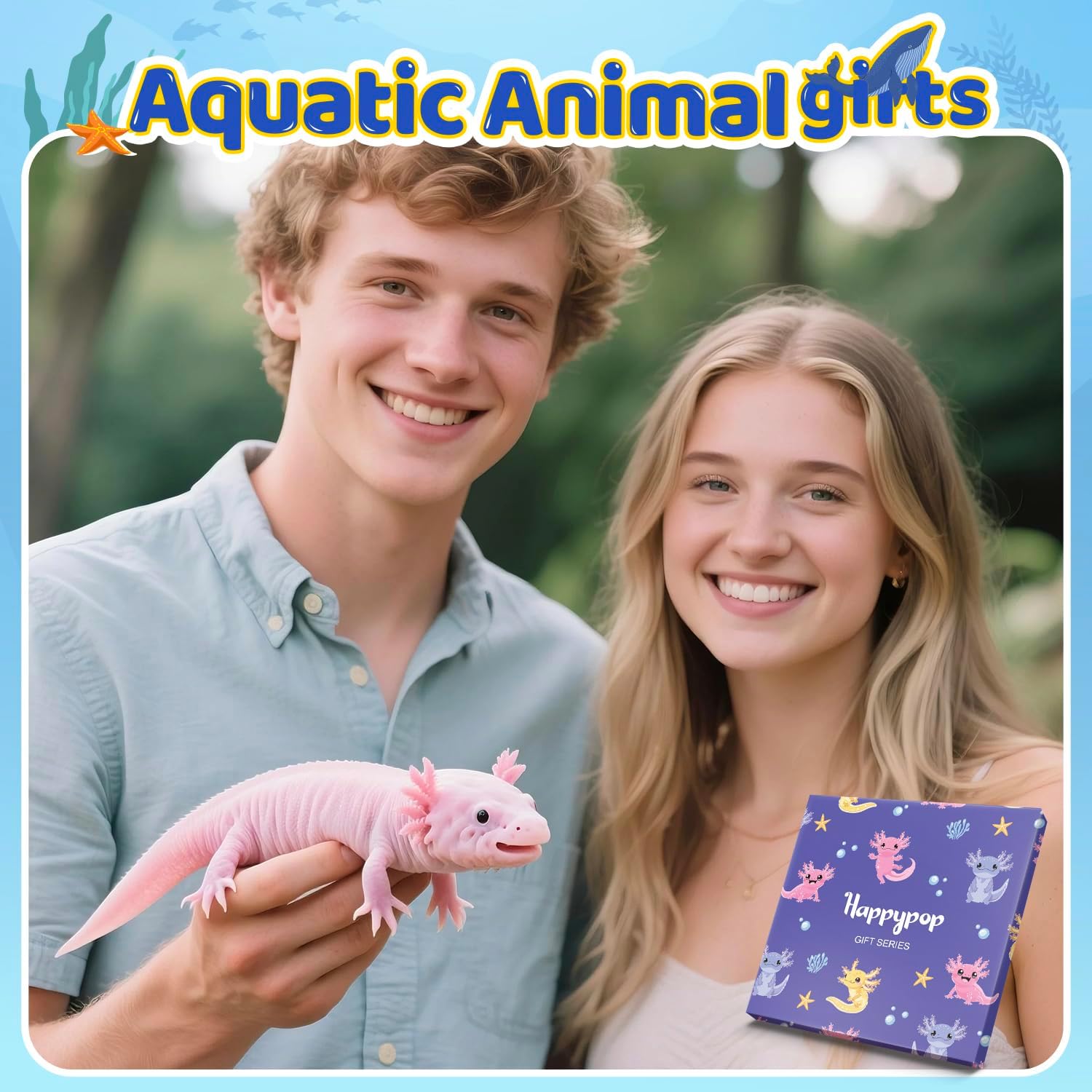 HAPPYPOP Animal Gifts for Women Men - Jellyfish Turtle Socks Penguin Frog Axolotl Gifts - Image 6