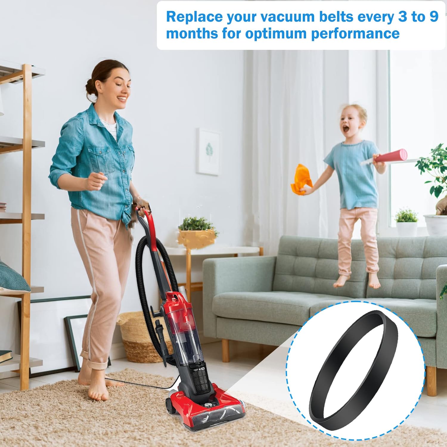 Vacuum Belt Replacement for Dirt Devil Style 4/5 Featherlite/Powerlite/Swivel Glide/Power Max Pet Upright Vacuum Cleaner, Compatible with Models: Parts 3720310001, 1540310001 and 1LU0310X00