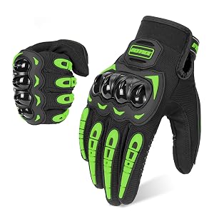 Motorcycle Gloves for Men and Women 4 Seasons Breathable Mesh Fabric Full Finger Touchscreen Motocross Racing Mountain Off-Road