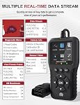 OBD2 Scanner Enhanced Universal, Check Engine Code Reader 65000+ Fault Codes, Battery Voltage Check, I/M Readiness, Live Data, Read & Clear Error Codes for All OBD II Protocol Car 1996+(Black)