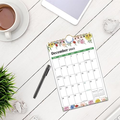 Miniatura 5 de Mini calendario de pared 2024-5.5 x 8.5 pulgadas, calendario colgante de 18 meses, desde enero de 2024 a junio de 2025, calendario pequeño de notas,