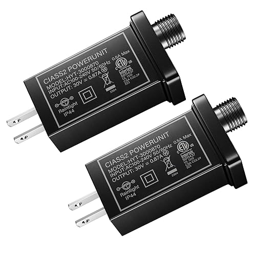 Lustaled 2 unids clase 2 fuente de alimentación 12V 0.5A, 6W IP44 impermeable transformador LED reemplazo EE.UU. enchufe patio adaptador inflable