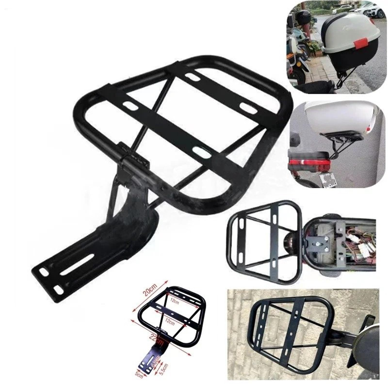 Porte-Bagages Arrière Moto Support Universel Coffre Vélo Électrique Coffre Batterie Cadre Boîte Rangement Dossier Véhicule Électrique
