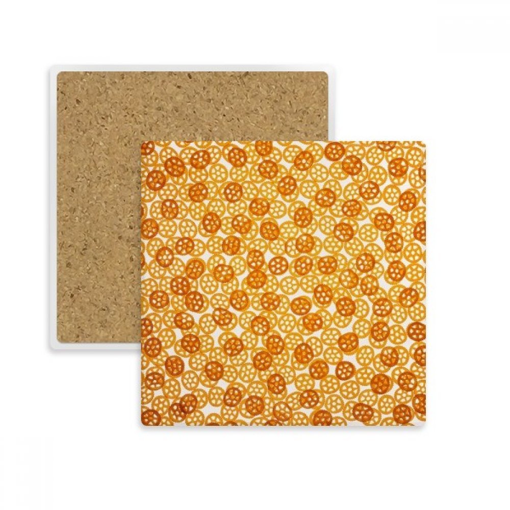 Dessous de verre en pierre de qualité supérieure motif snacks carré absorbant pour tasse