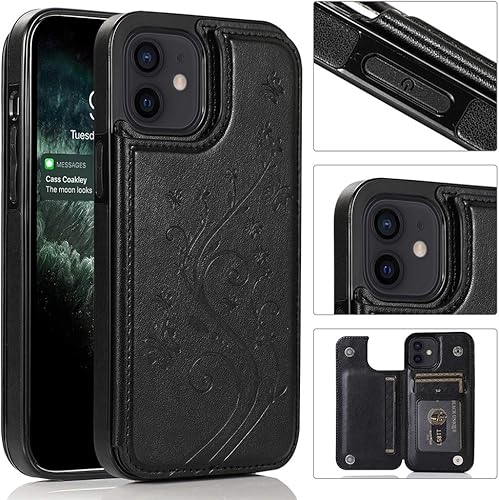 Miniatura 3 de Asuwish Funda compatible con iPhone 12 Pro iPhone12 6.1, protector de pantalla de vidrio templado, tarjetero y cartera, funda de cuero para iPhone