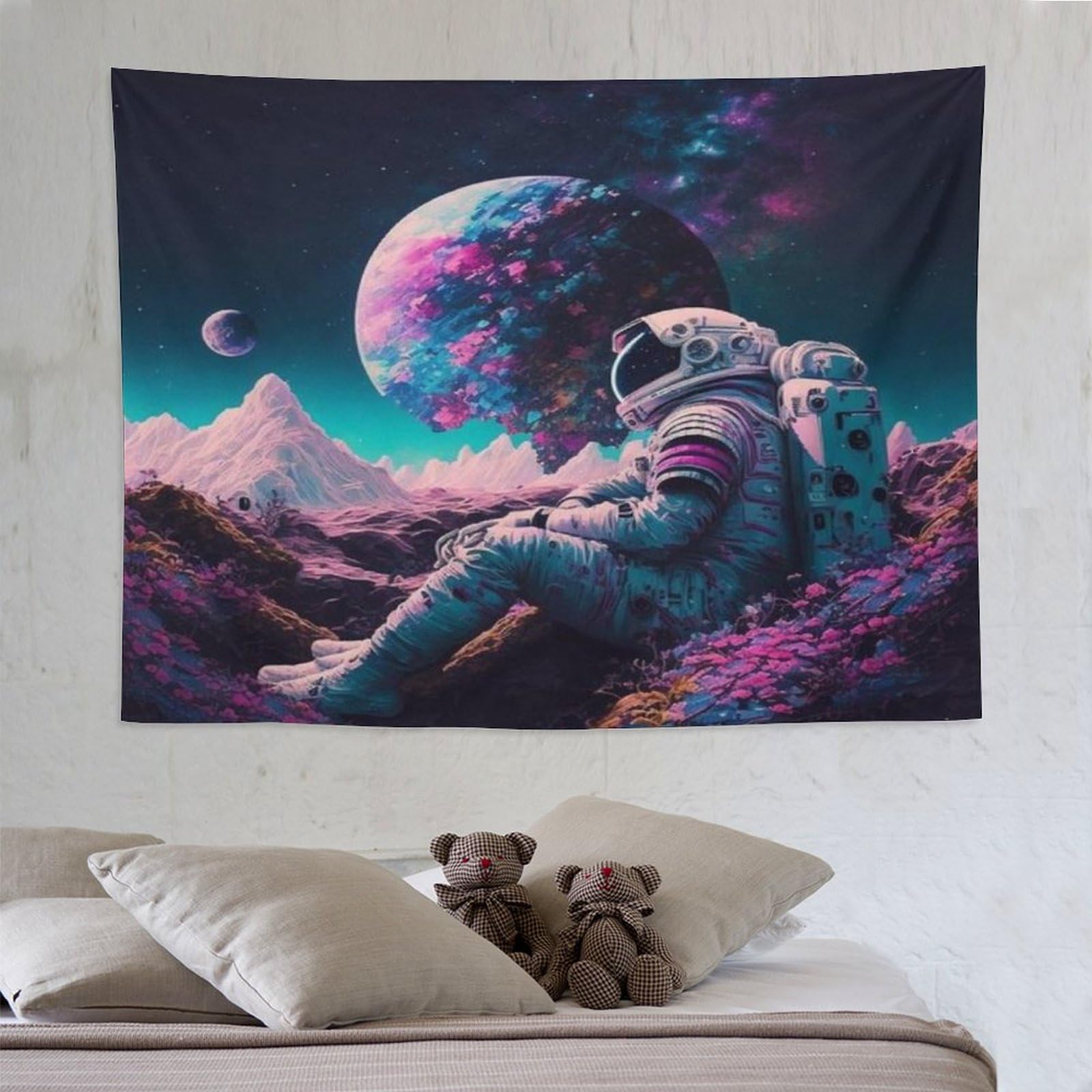 PAZZK Astronaut Tapestry, Tapestry Room Decor, Wall Cloth Tapestry Wall Hanging, Tapestries Wall Cloths, Cloth for The Wall in Home Living Room Decoration 150×200cm
