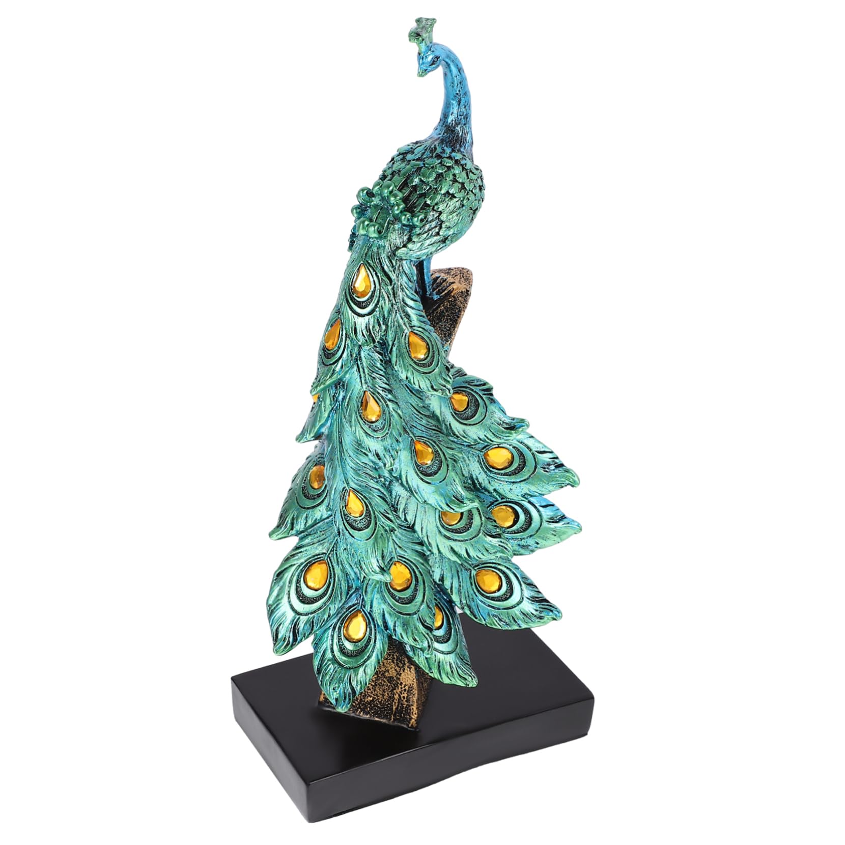 HEMOTON Peacock Statue Outdoor Decor Künstlerische Gartenfigur Wetterfestem Resin für Garten Terrasse und Balkon Einzigartige Deko für Gartenliebhaber