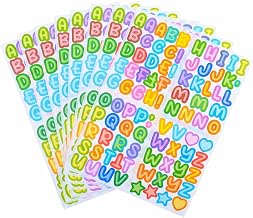 900 Pieces Alphabet Letters Vinyl Stickers with Colourful Lowercase and Upper Case Letters, Waterproof Adhesive Letter Stickers for Scrapbooking, Journal, Photo Album, DIY Decoration
