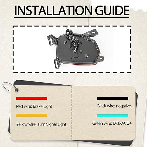 Miniatura 6 de 2 piezas Reflectores de lente roja para parachoques trasero Compatible con Toyota Highlander 2015-2018 Faro antiniebla trasero LED Luz de freno DRL