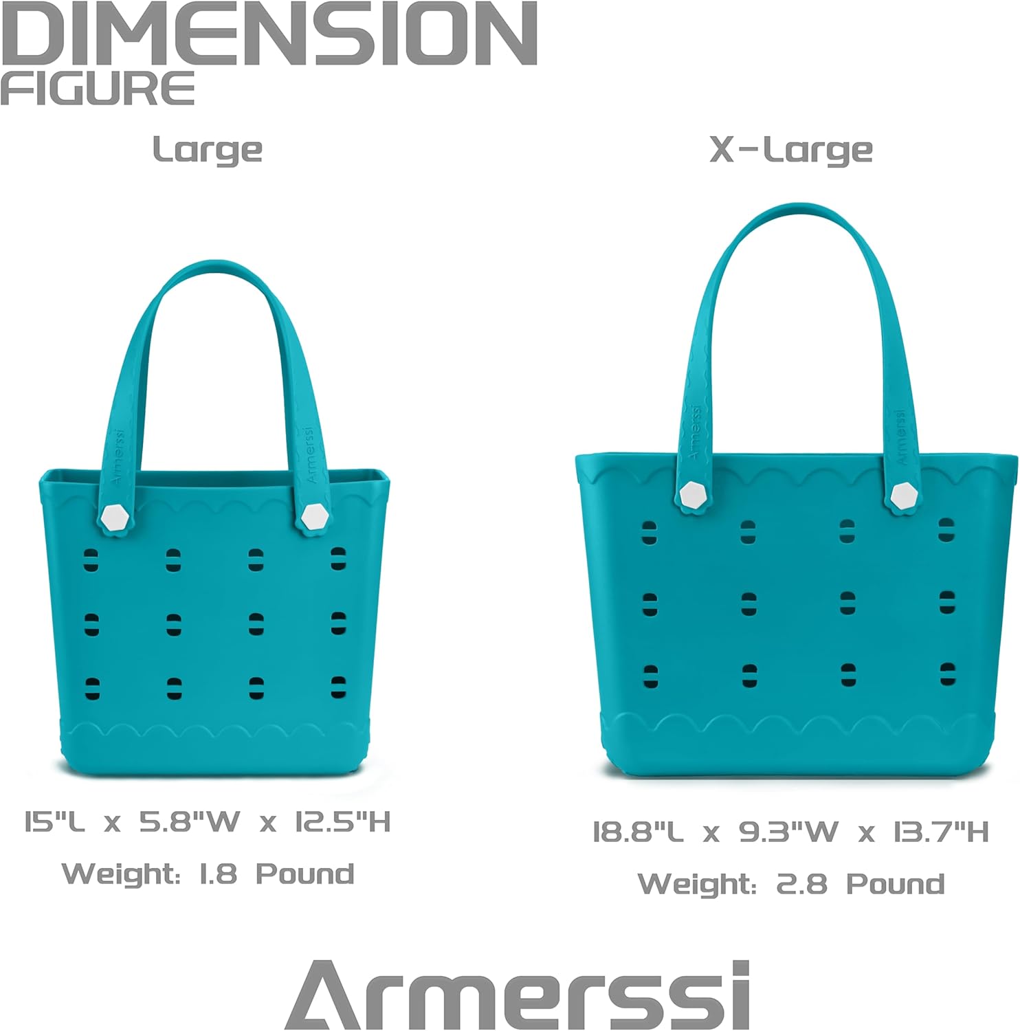 Armerssi Rubber Tote Bag for Women Large Rubber Beach Bag Waterproof Washable Handbag Durable EVA Tote Beach Swimming Travel - Image 3