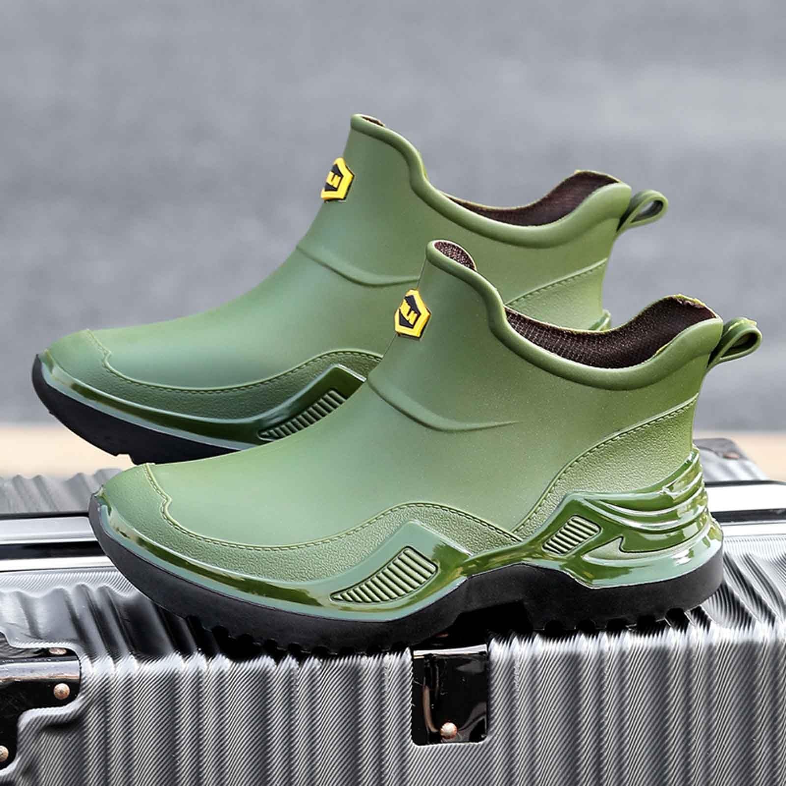 Stivali di Gomma Uomo Impermeabili Antiscivolo Alti e Bassi Stivaletti Platform Eleganti Casual per Pioggia Lavoro Giardinaggio Scarpe Antipioggia Lavabili Autunnali Invernali per Pesca Caccia