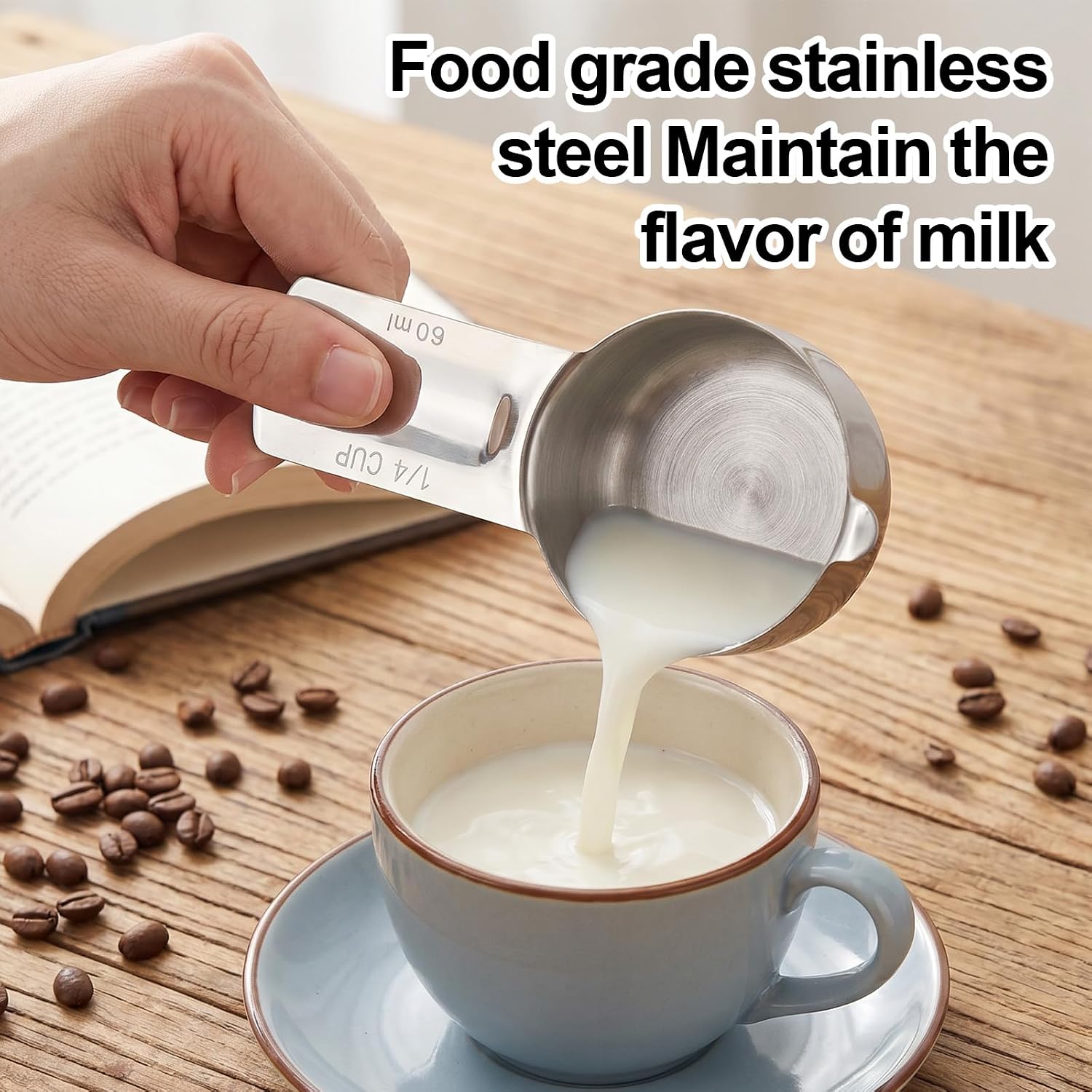 2 Pcs 1/4 Cup Scoop,1/4cup Measuring Cup for Coffee Flour Rice