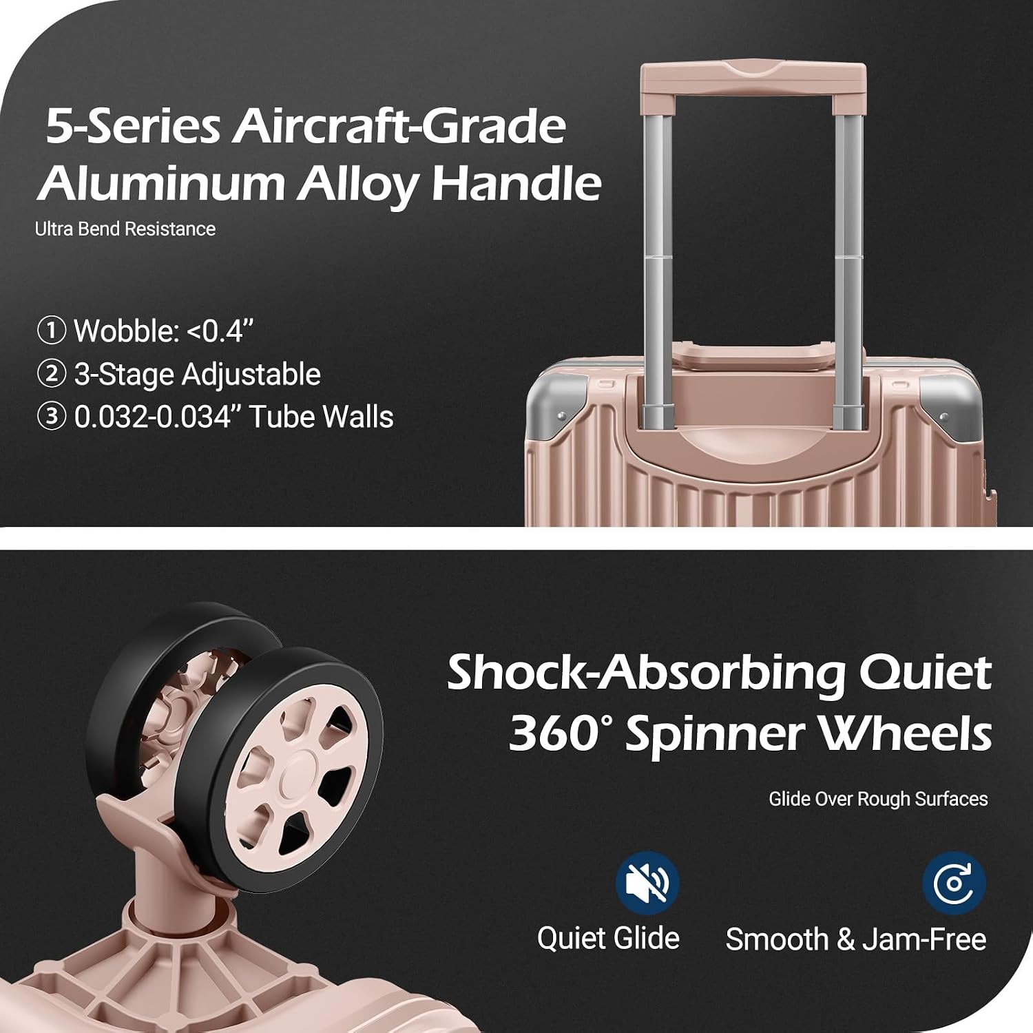 Carry on Luggage Aluminium Frame with Cup Holder, 20 Inch Zipperless Luggage with Spinner Wheels,Carry On Suitcase 22x14x9 Airline Approved for Business Travel