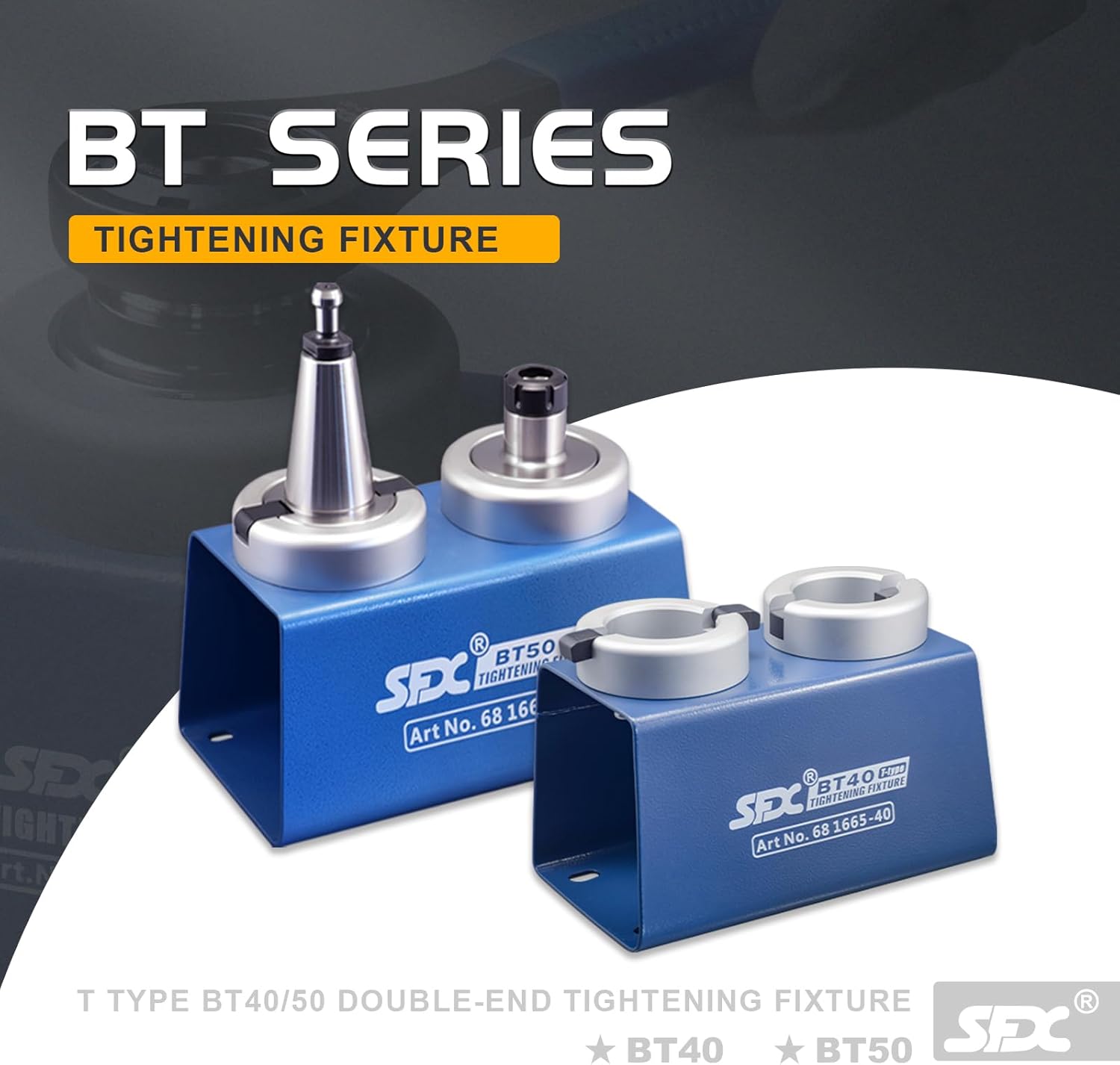SFX BT40 Tool Holder Tightening Fixture for Universal CNC Equipment, Double Head Hard, Anodized
