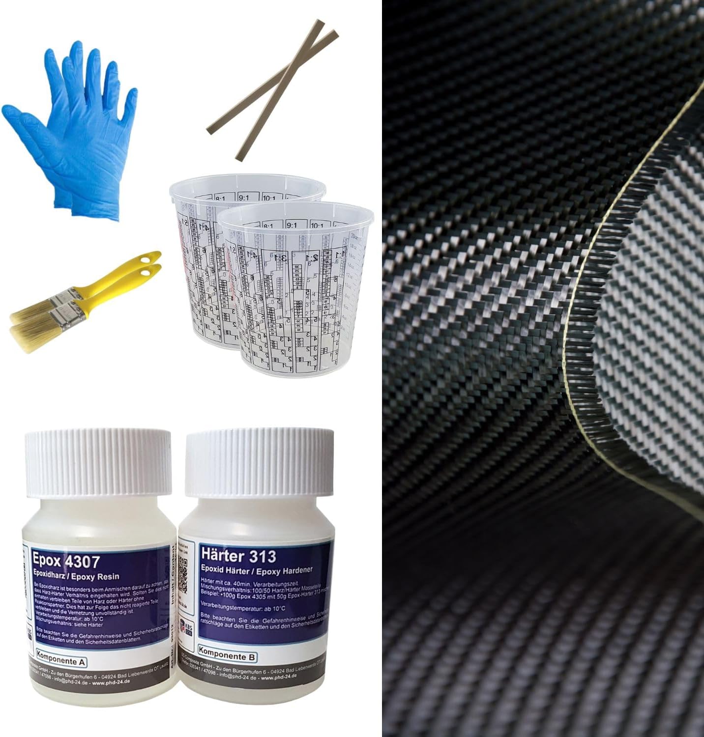 DD Composite Carbon Complete Set 0.25 m   Twill Clear Epoxy Resin Carbon Fabric Top Quality Unique Look Individual Design Real Carbon Fiber