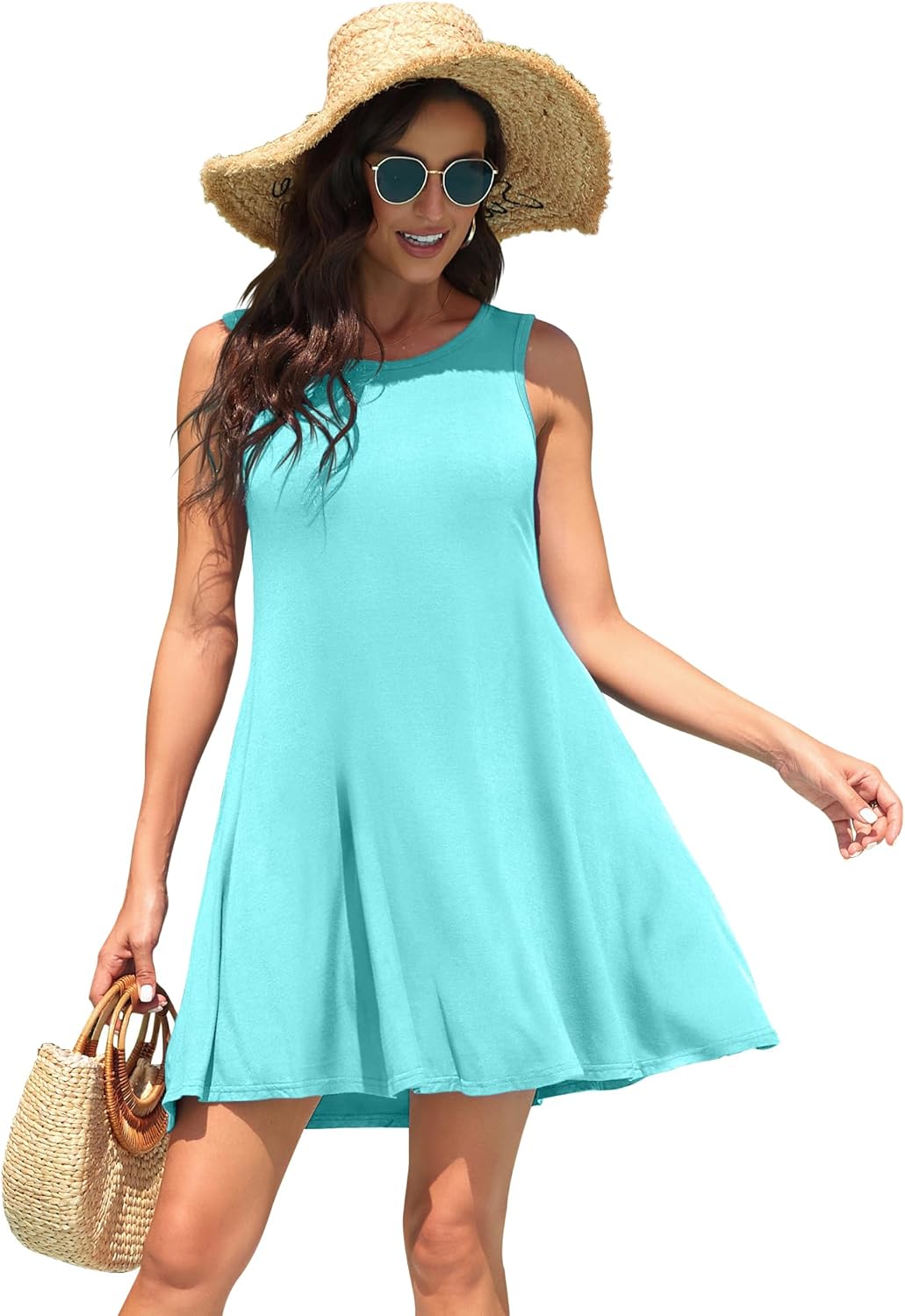 WEACZZY Women Summer Casual Swing T Shirt Dresses Beach Cover up Loose Dress - Image 5