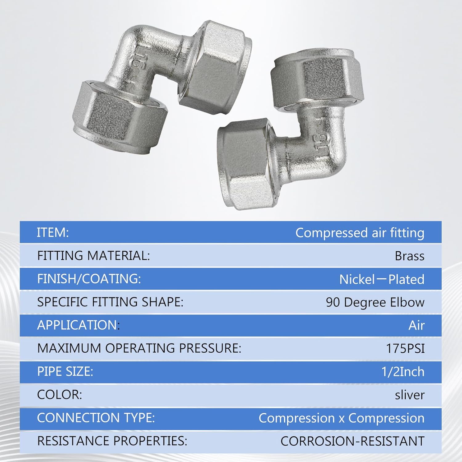 Two pieces Fits For Maxline M8080 90° Elbow Fitting 1/2 Tubing Male NPT Compressed Air adaptor