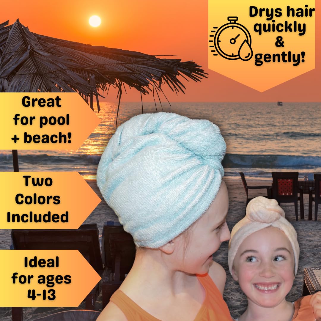 Amazon.com: Hair Towel Wrap for Kids | 100% Bamboo Viscose  display picture 3