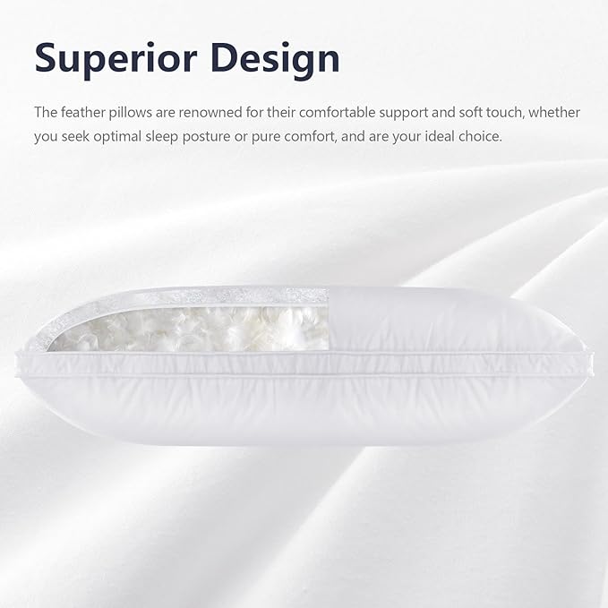 Set de 2 Almohadas Pluma de Ganso Tamaño Estándar Soporte Medio miniatura 6