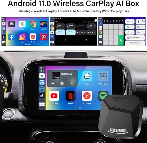 Miniatura 2 de FBINSE CarPlay AI Box adaptador inalámbrico Carplayadaptador automático inalámbrico Carplay Android para automóviles Carplay con cable de fábrica