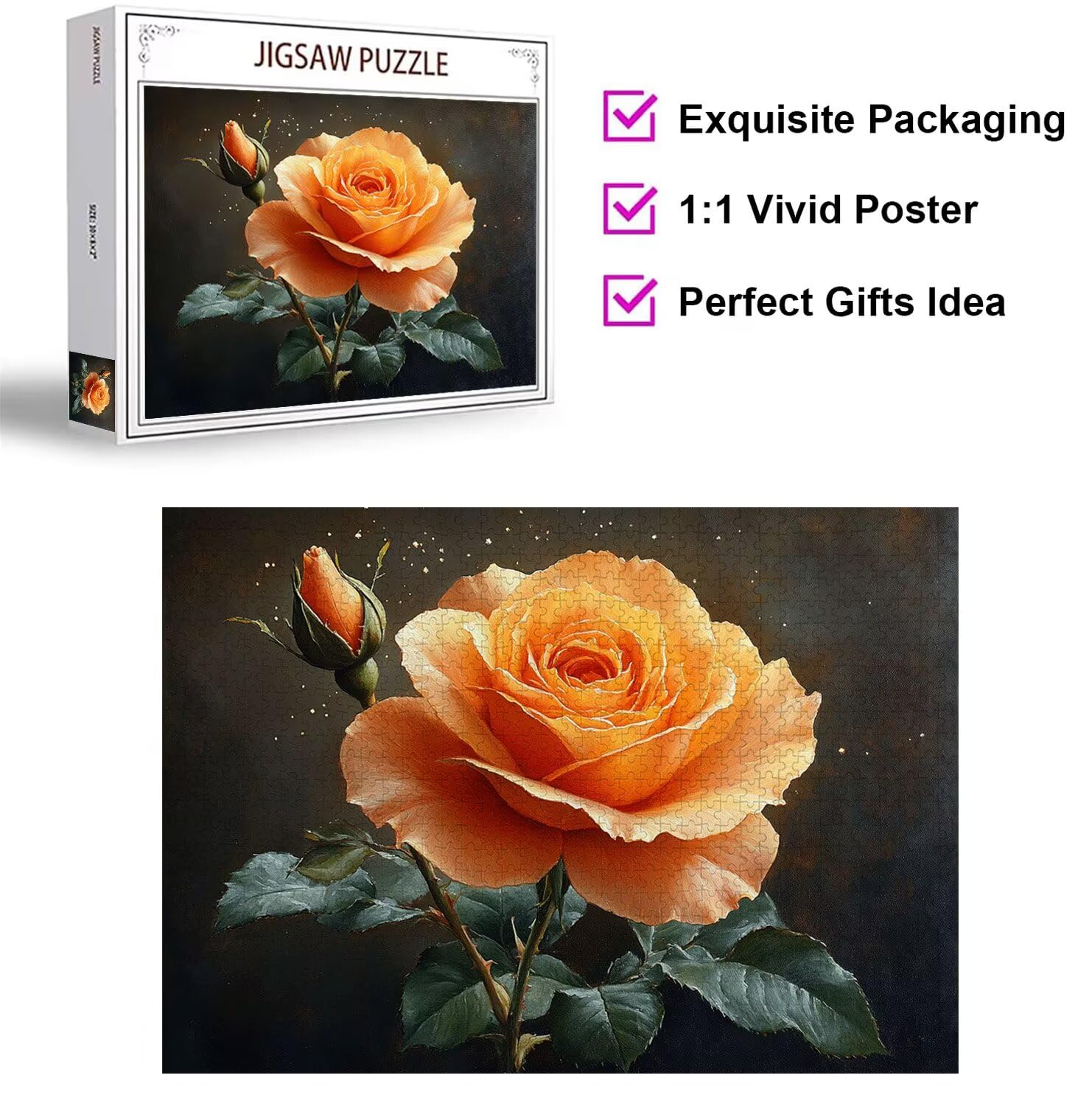 Puzzle 3000 elementów dla dorosłych, gry rodzinne, kwiat róża, n-284