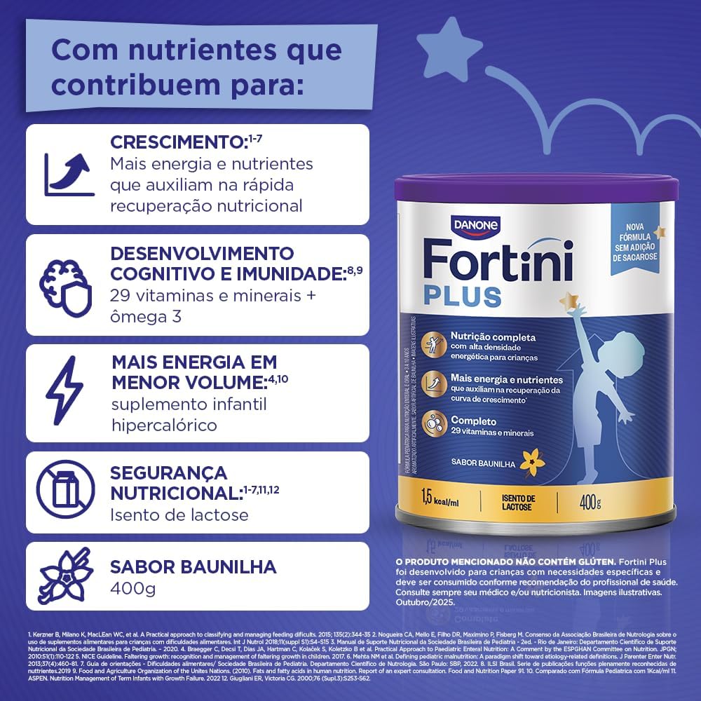 Danone Nutricia Fortini Plus Pó Baunilha Danone 400G