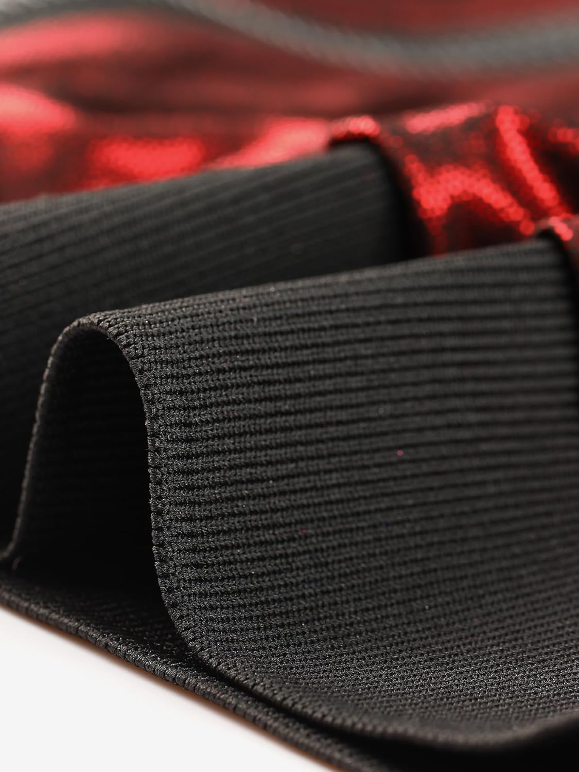 Allegra K Women's Halloween Jacket Sparkly Crew Neck Long Sleeve Holographic Lightweight 90S Shiny Metallic Bomber Jackets Small Red - Image 5