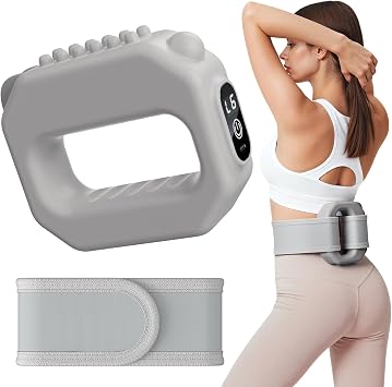 MERACH Vibration Plate, Whole Body Workout Equipment for Women, Fascia Ring Massager with Adjustable Strap, 6-Level Vibration to Sculpt & Tone Abs, Thighs & Arms Grey
