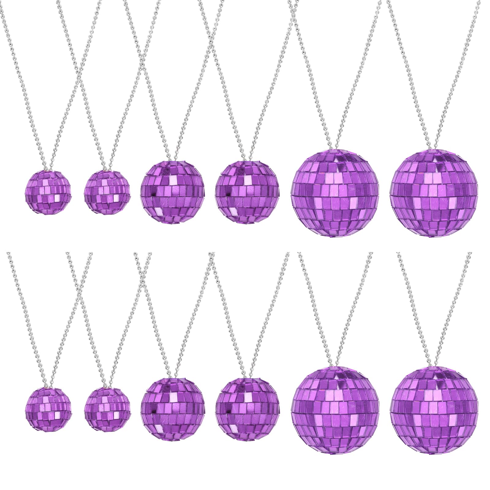 Colliers de fête disco pour jeux costumés et festivals rétro Lot de 12 pièces